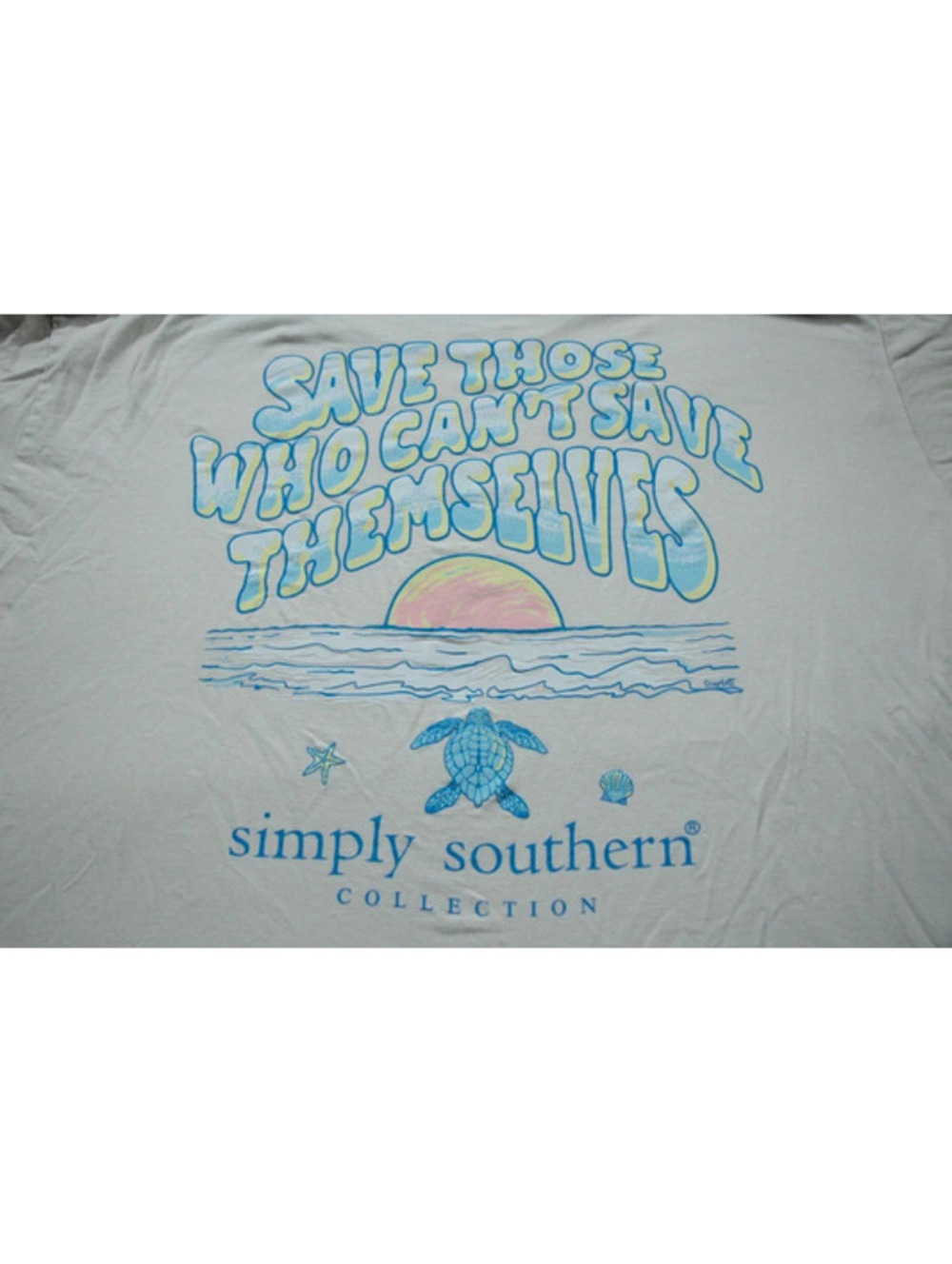 Simply Southern Sea Turtle T-Shirt 2XL Save Those Who Can't Save Themselves